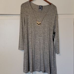 Gray dress with necklace